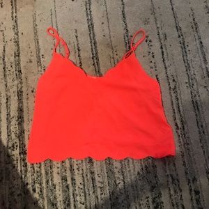 LUSH-striking coral crop top